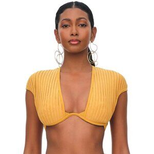 NWT Andrea Iyamah Pura Bikini Top XS | Mustard